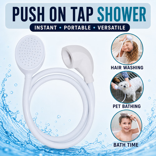 Push shower - on, head