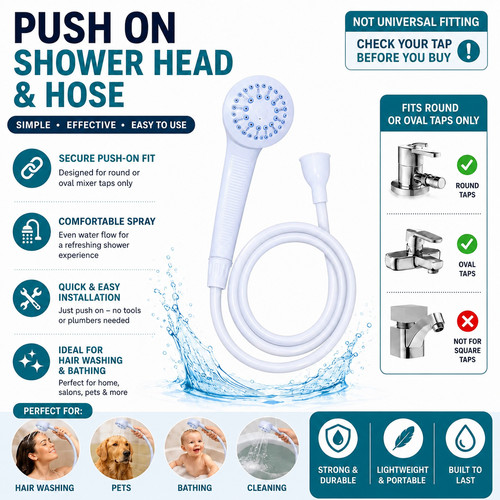 Push shower hose and head - shower,